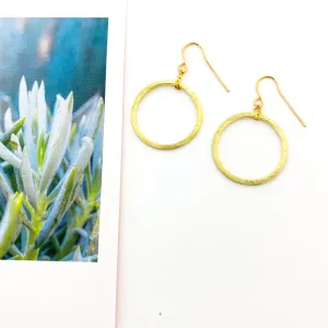 Chloe Hanging Brushed Hoop Earrings