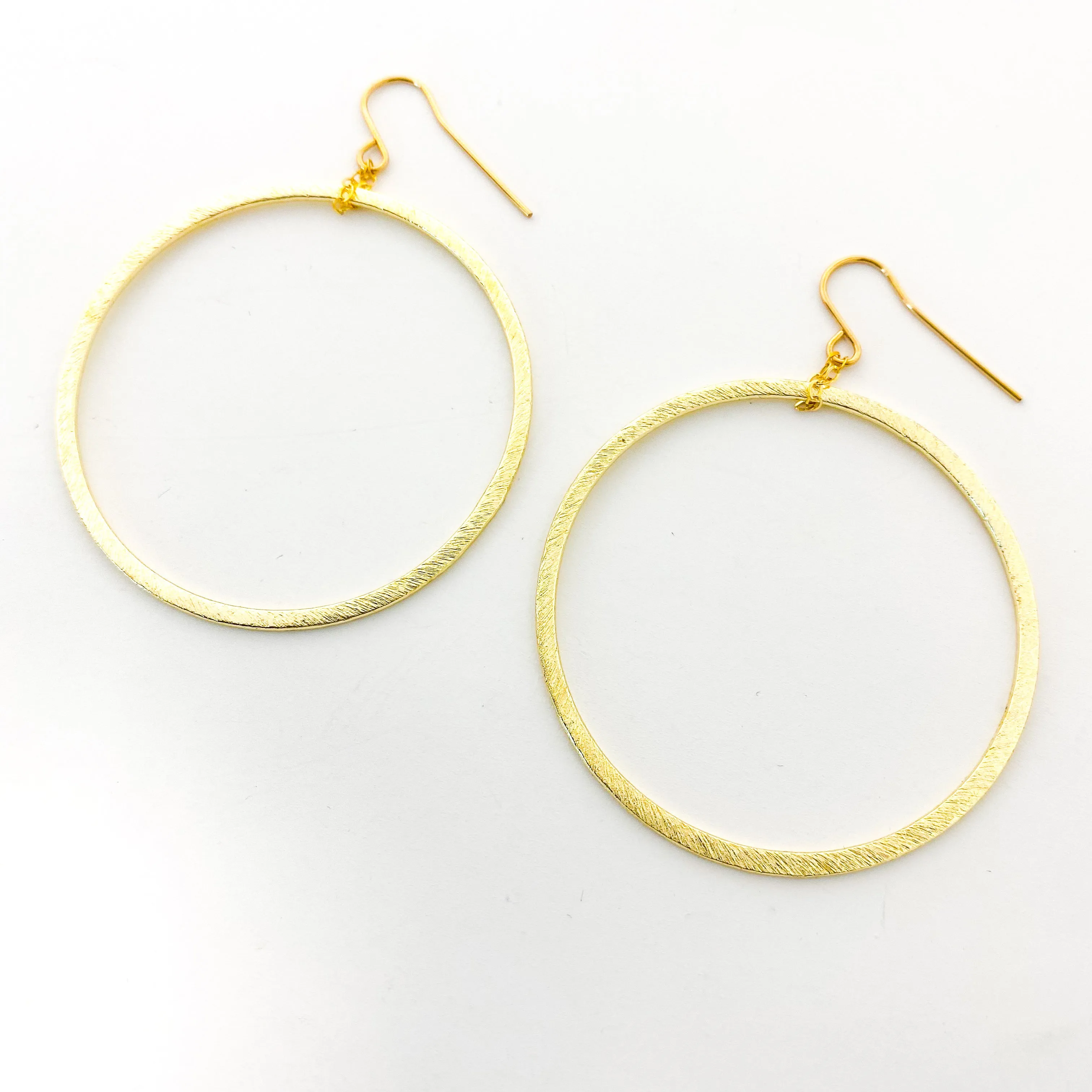 Chloe Hanging Brushed Hoop Earrings