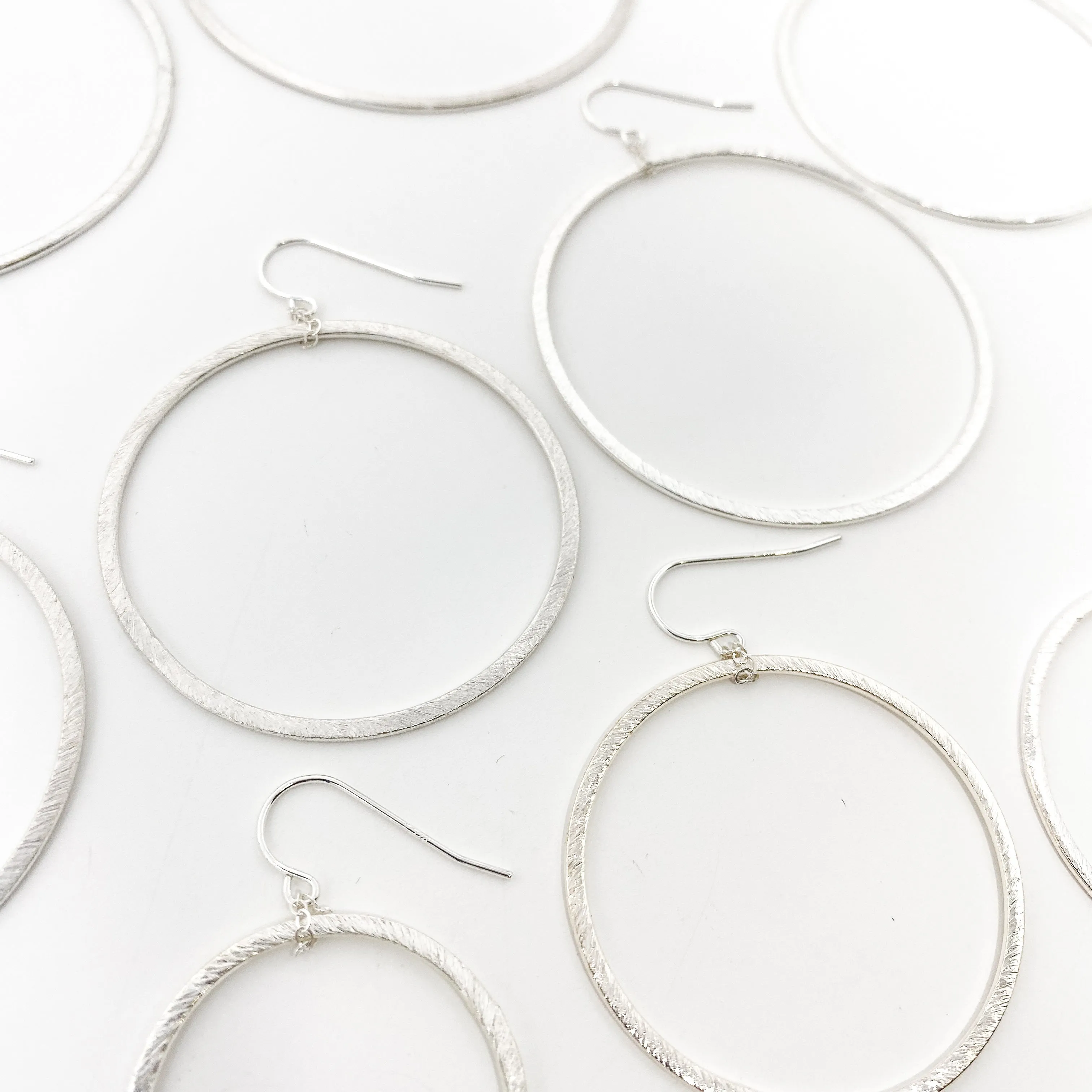 Chloe Hanging Brushed Hoop Earrings