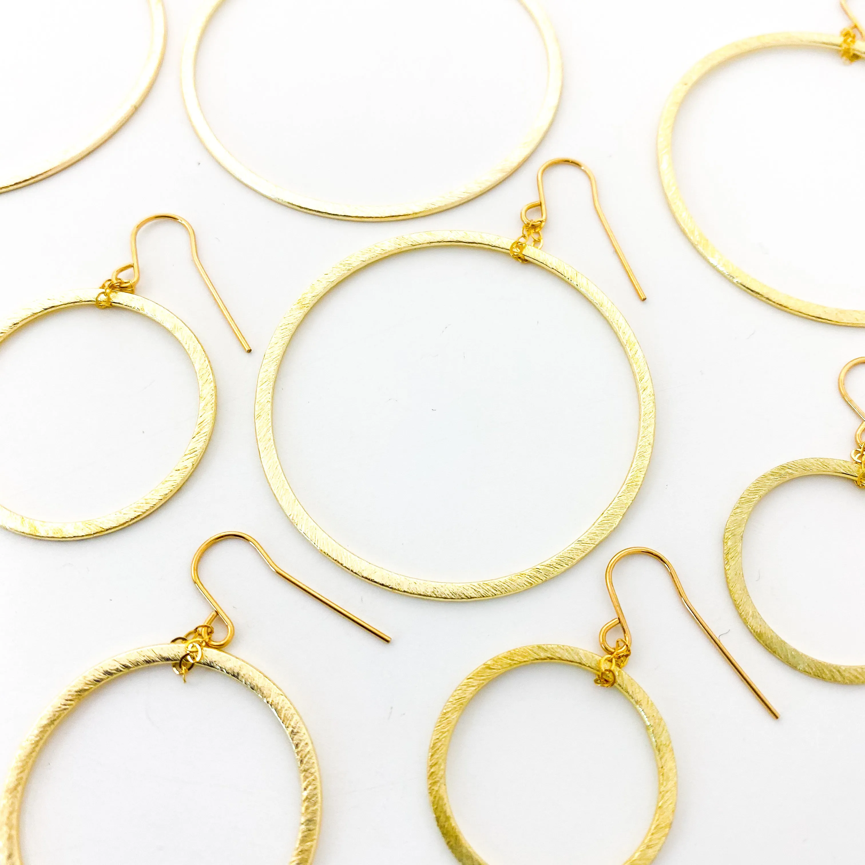 Chloe Hanging Brushed Hoop Earrings