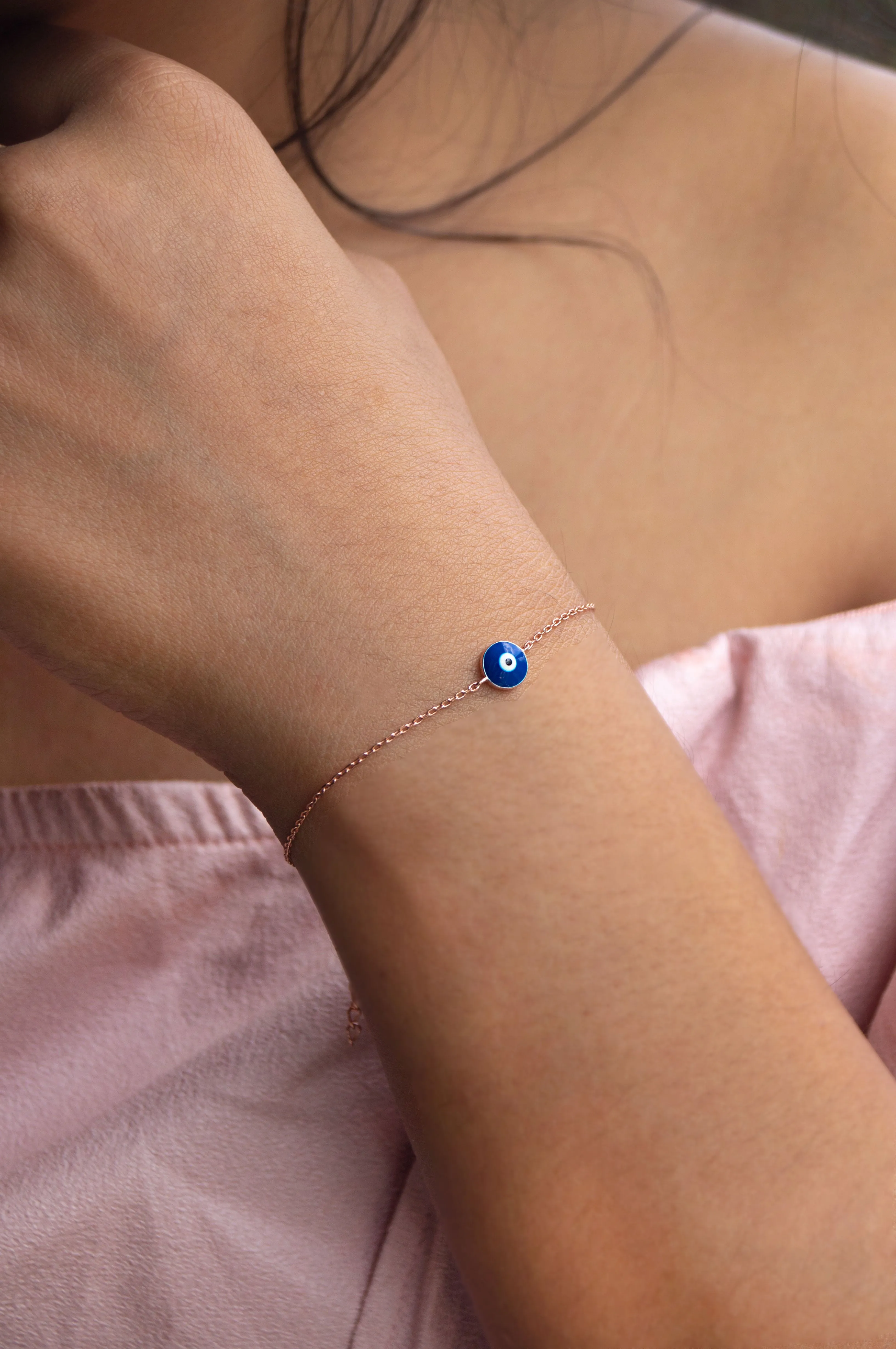 Classic Evil Eye Sterling Silver Chain Bracelet