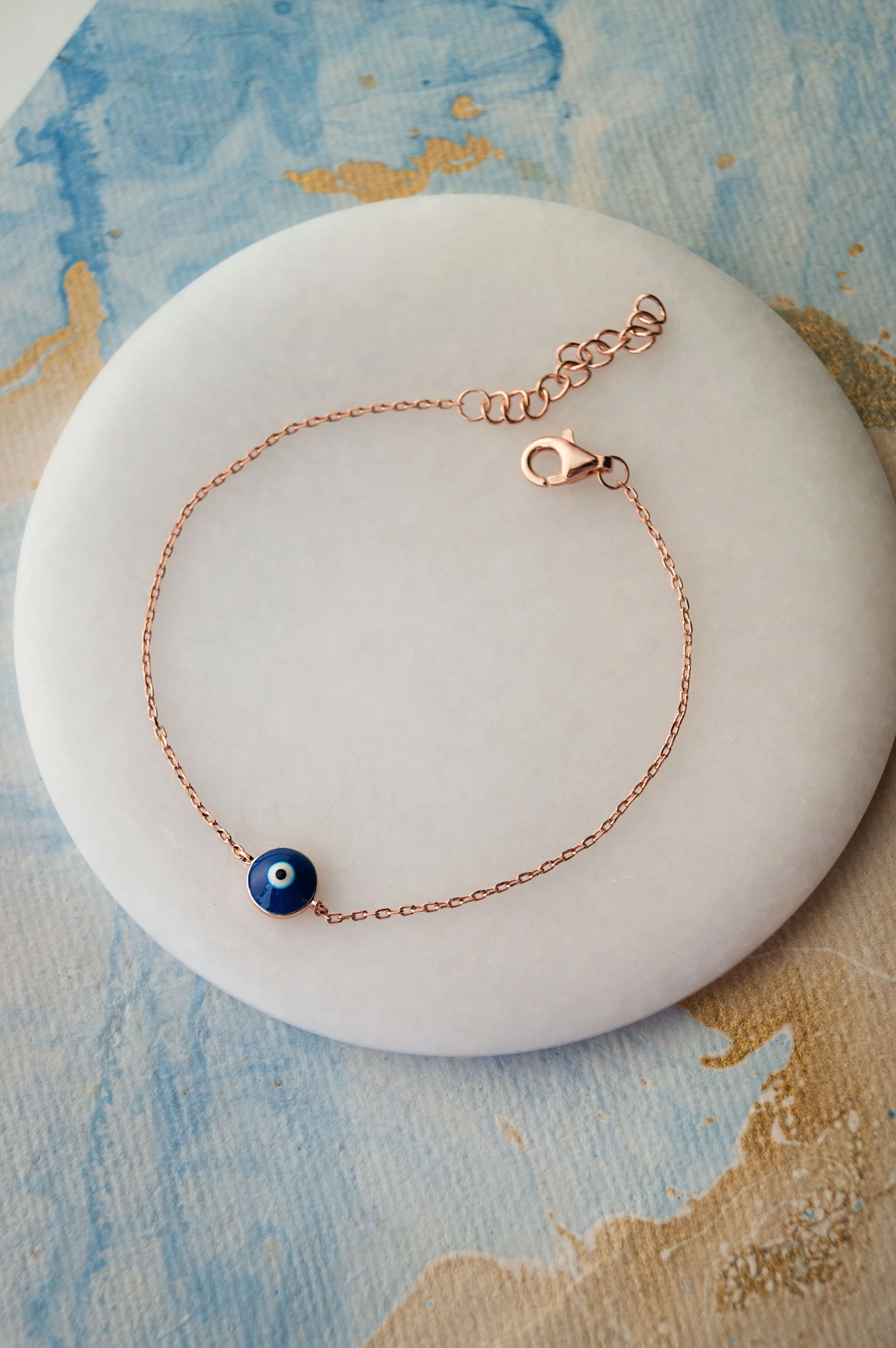 Classic Evil Eye Sterling Silver Chain Bracelet