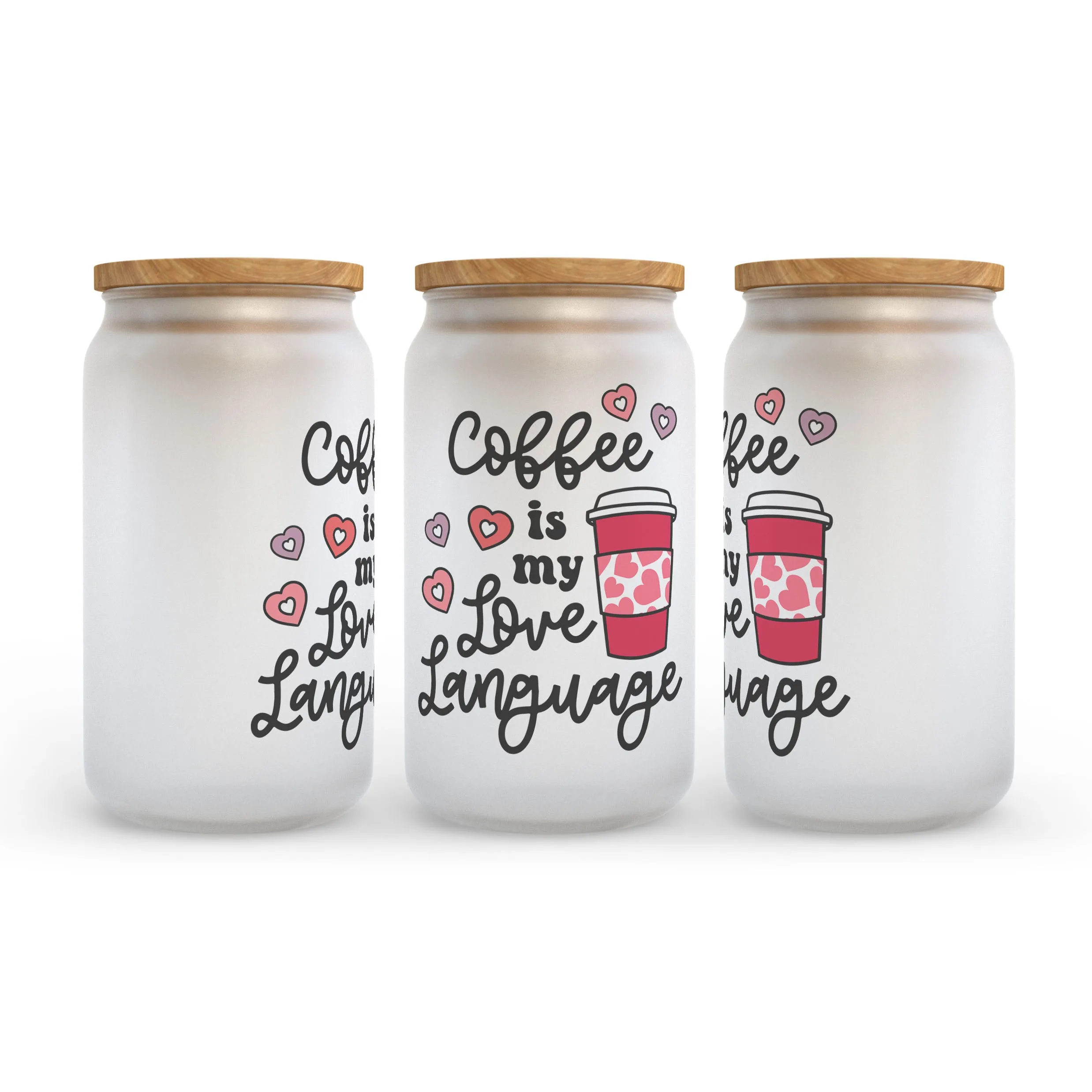 Coffee is My Love Language Frosted Glass Can Tumbler