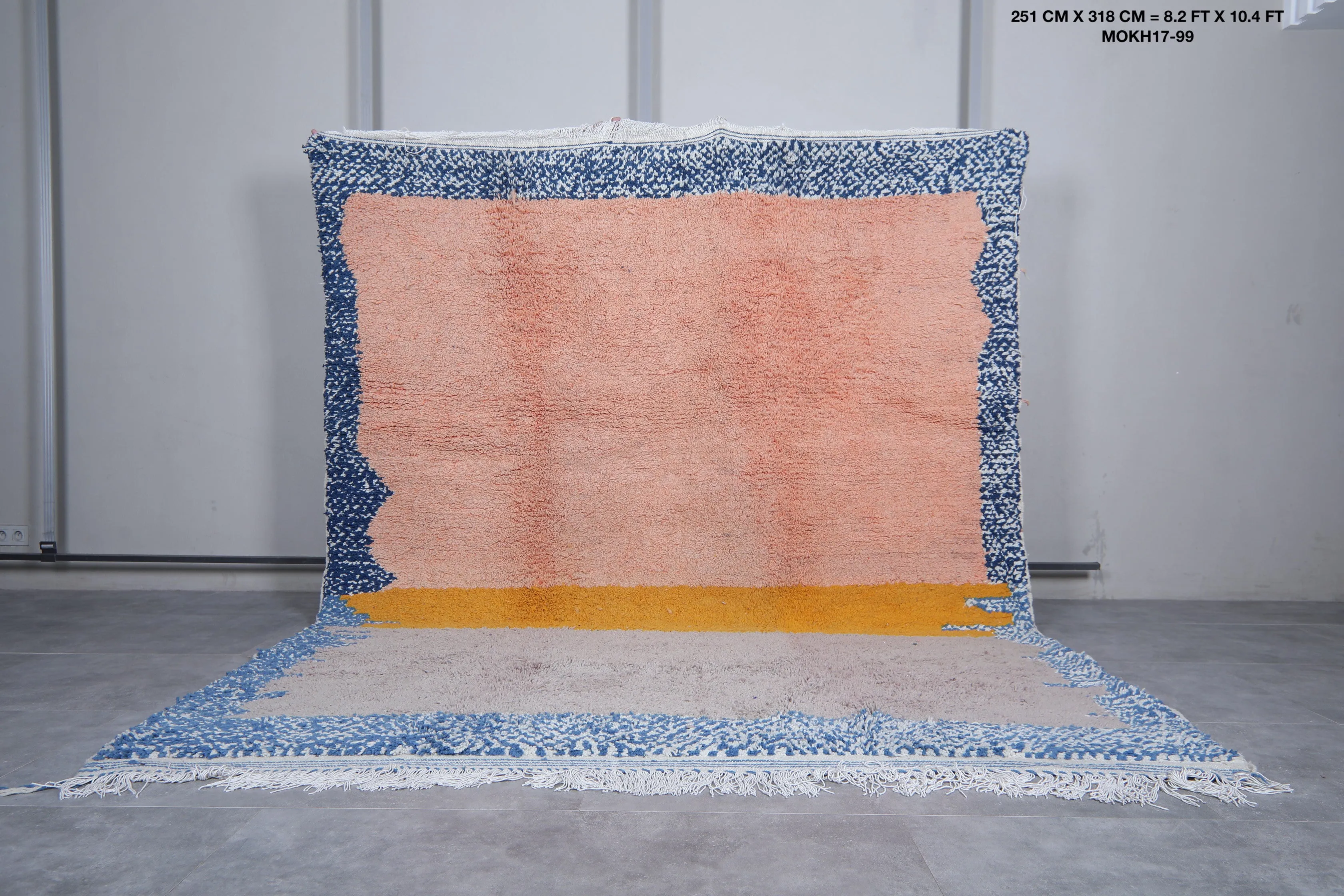 Colorblock Moroccan Rug 8.2 x 10.4 FT - Bold Artisan Design