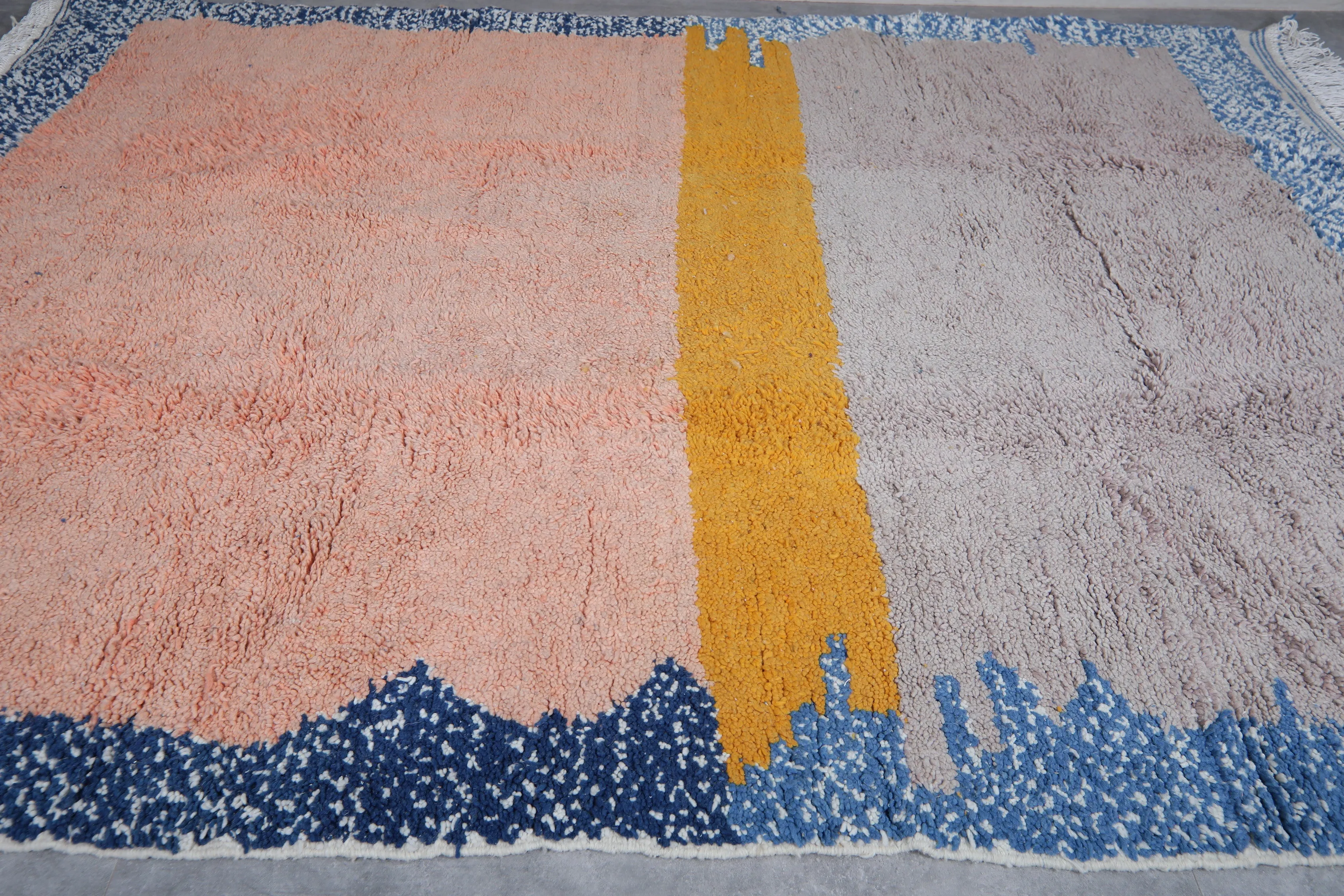 Colorblock Moroccan Rug 8.2 x 10.4 FT - Bold Artisan Design