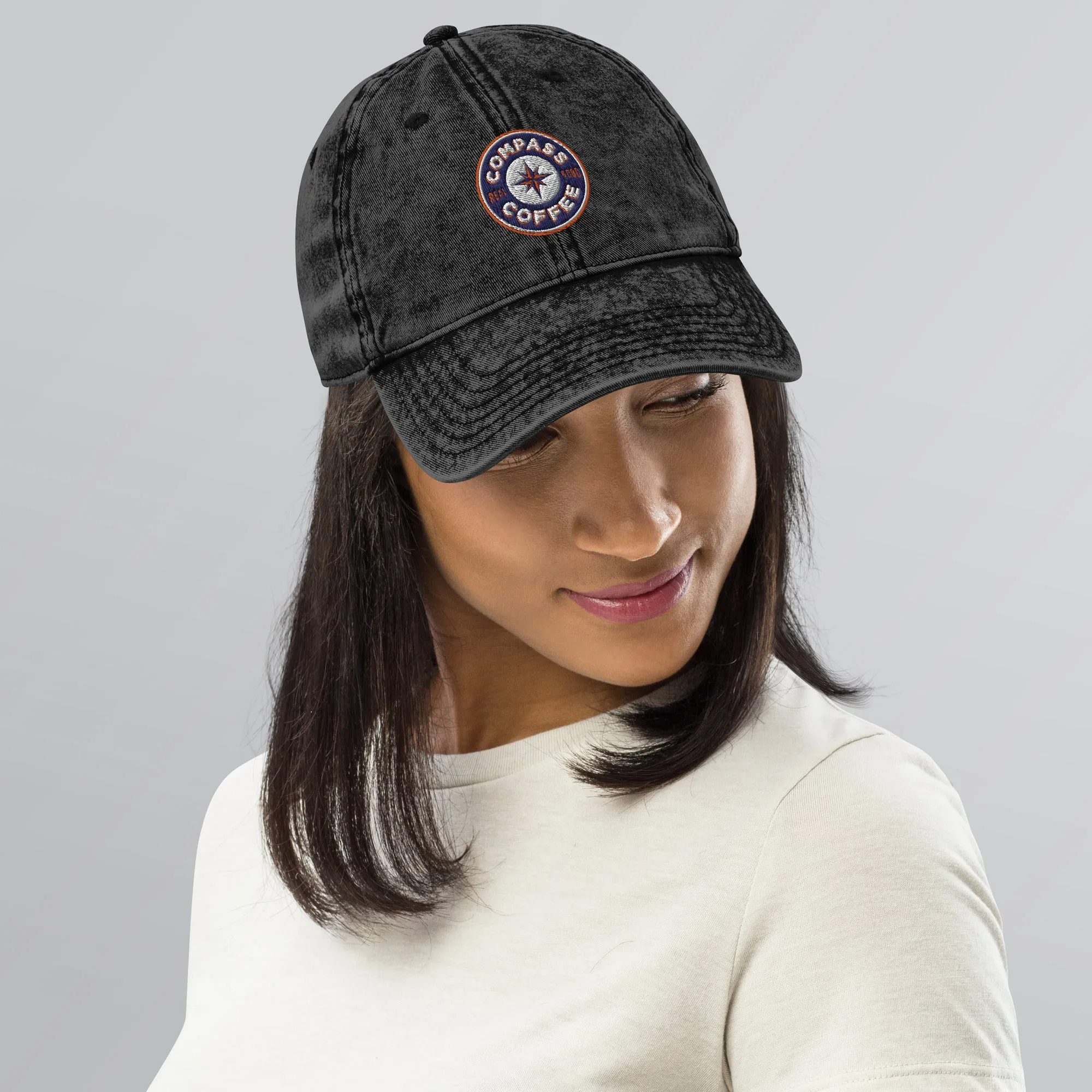 Compass Coffee Vintage Cotton Twill Cap