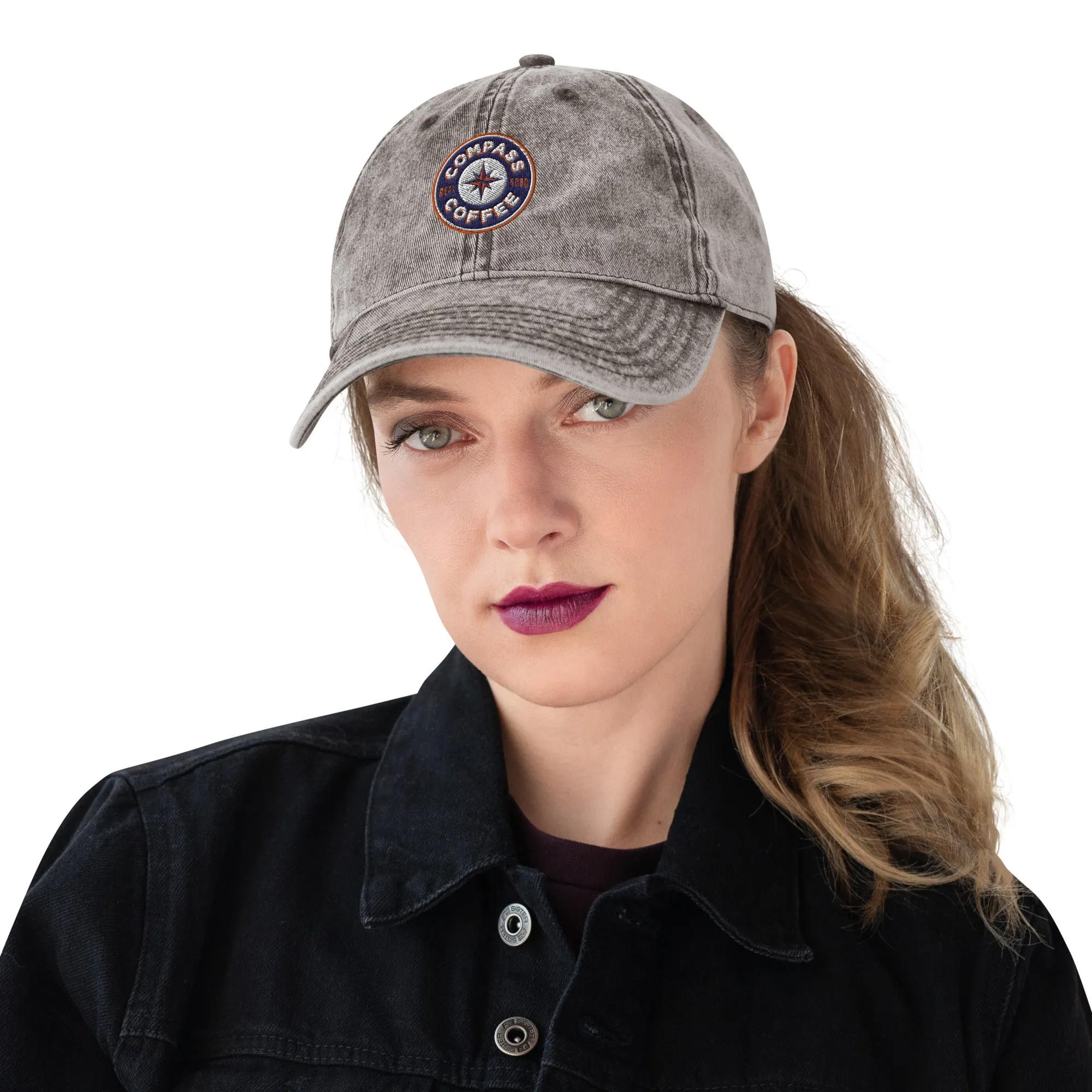 Compass Coffee Vintage Cotton Twill Cap