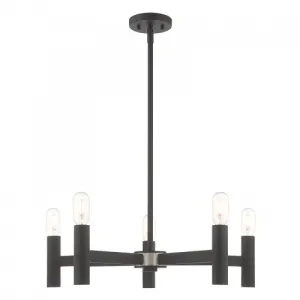 COPENHAGEN 5 LIGHT CHANDELIER, BLACK