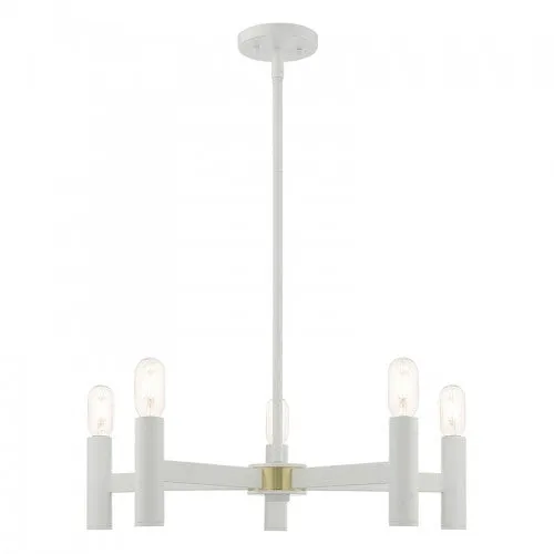 COPENHAGEN 5 LIGHT CHANDELIER, WHITE