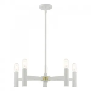 COPENHAGEN 5 LIGHT CHANDELIER, WHITE