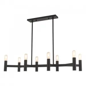 COPENHAGEN 8 LIGHT LINEAR CHANDELIER, BLACK