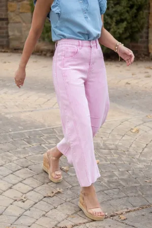 Cotton Candy Crop Jeans