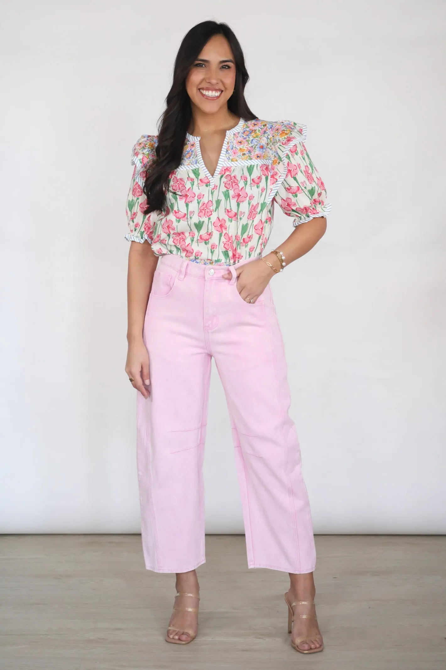 Cotton Candy Crop Jeans