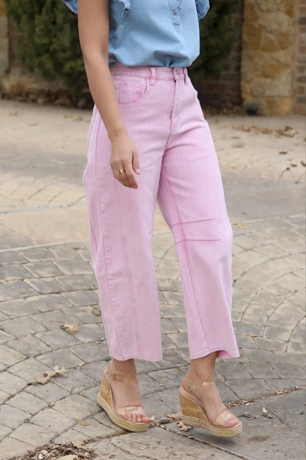 Cotton Candy Crop Jeans