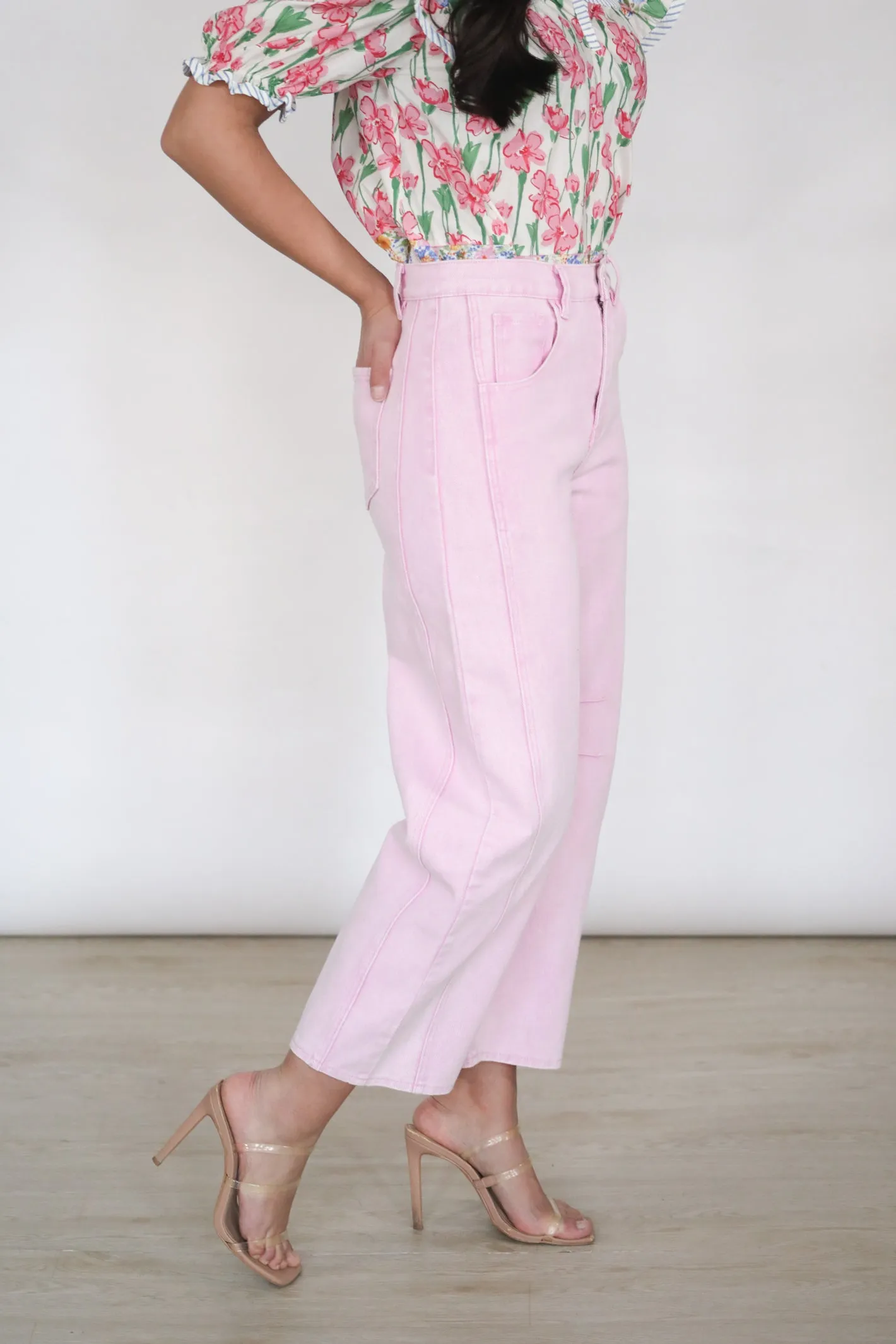 Cotton Candy Crop Jeans