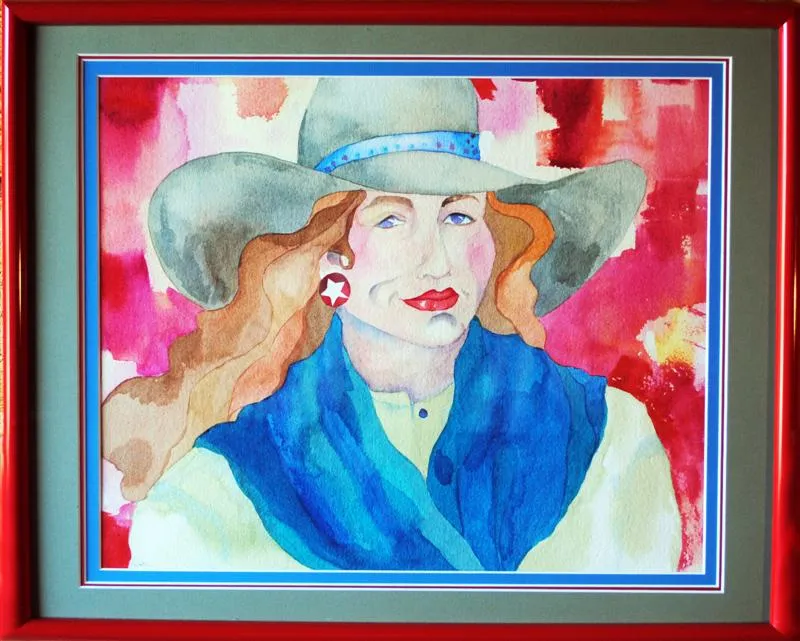 Cowgirl Watercolor Original by Linda Lucy Lunde