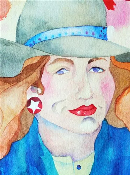 Cowgirl Watercolor Original by Linda Lucy Lunde