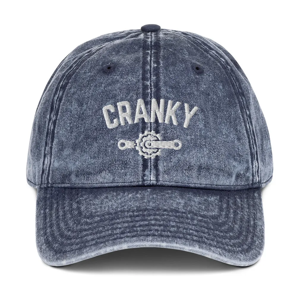 Cranky Vintage Cotton Twill Cap, Cycling Cap, Funny Bike Hat, Bike Lover Gift, Cycling Gift, Cyclist Clothes, BMX, Mountain Bike Hat