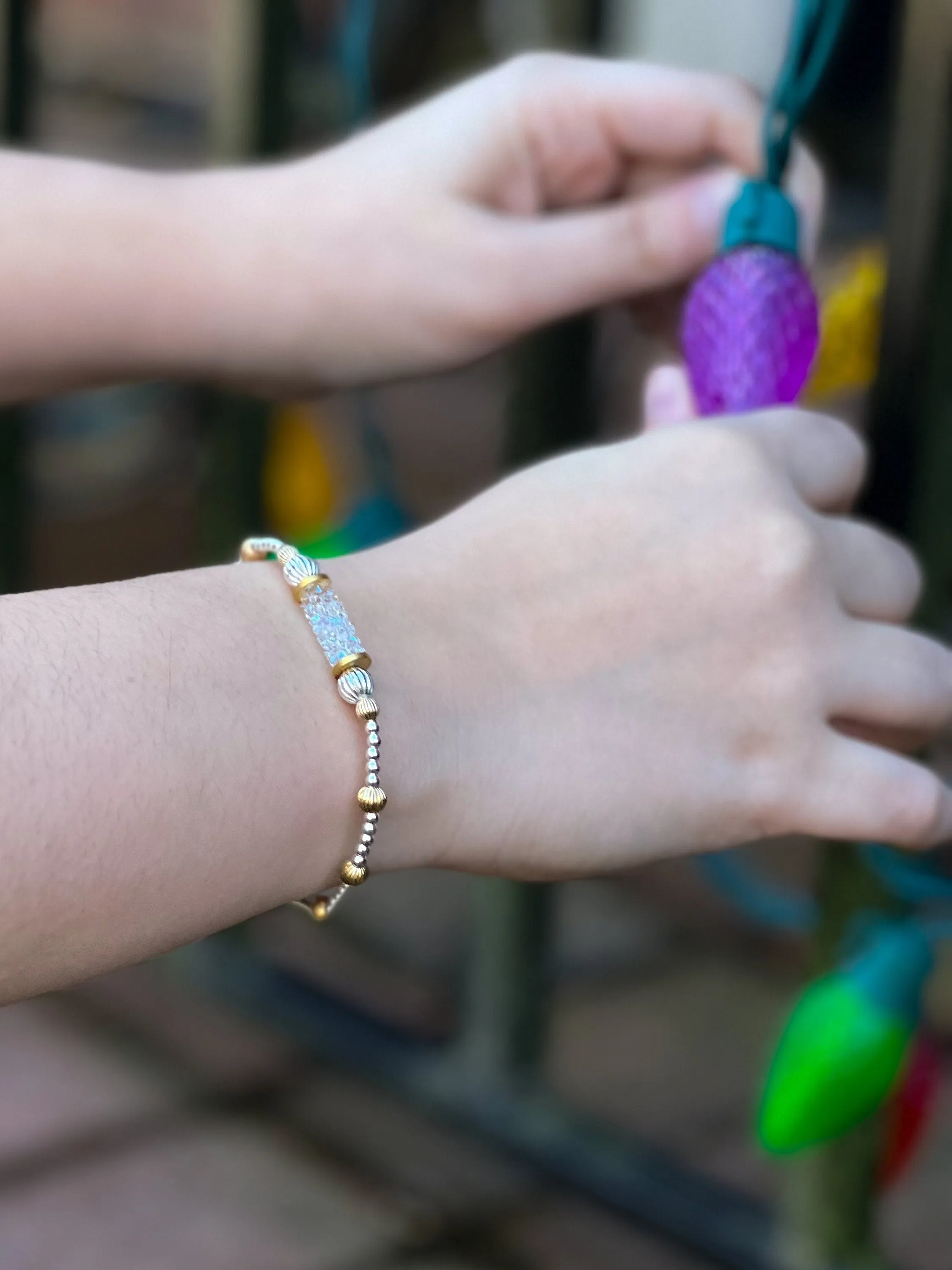 Crystal Bar Beaded Bracelet