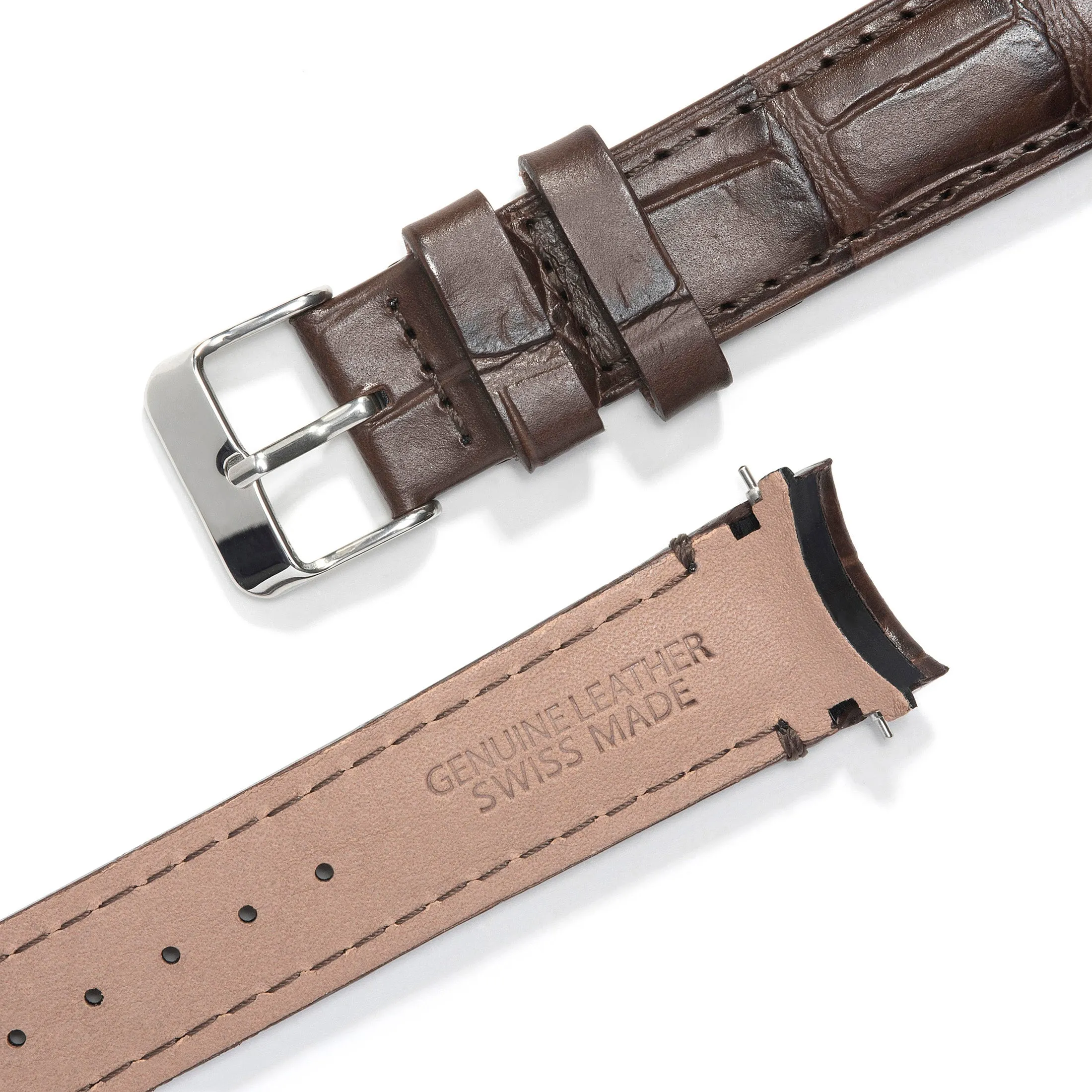 Curved End Leather Strap for Rolex Submariner Date with Tang Buckle