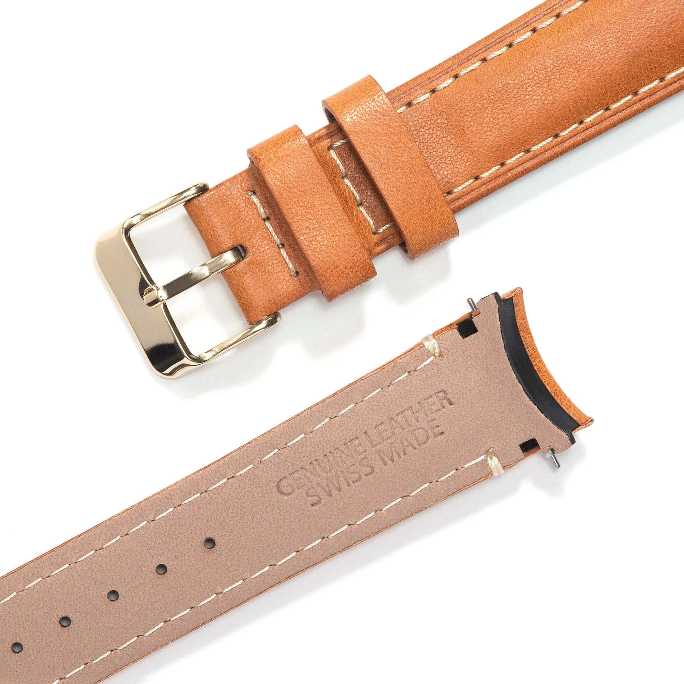 Curved End Leather Strap for Rolex Submariner Date with Tang Buckle