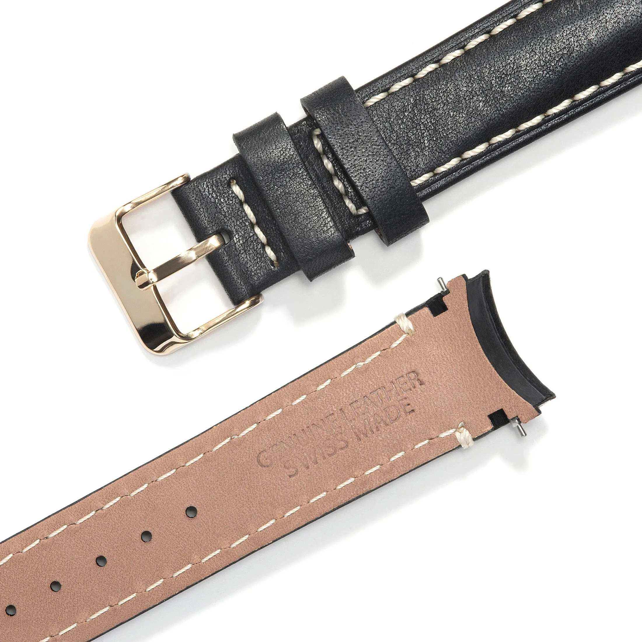 Curved End Leather Strap for Rolex Submariner Date with Tang Buckle