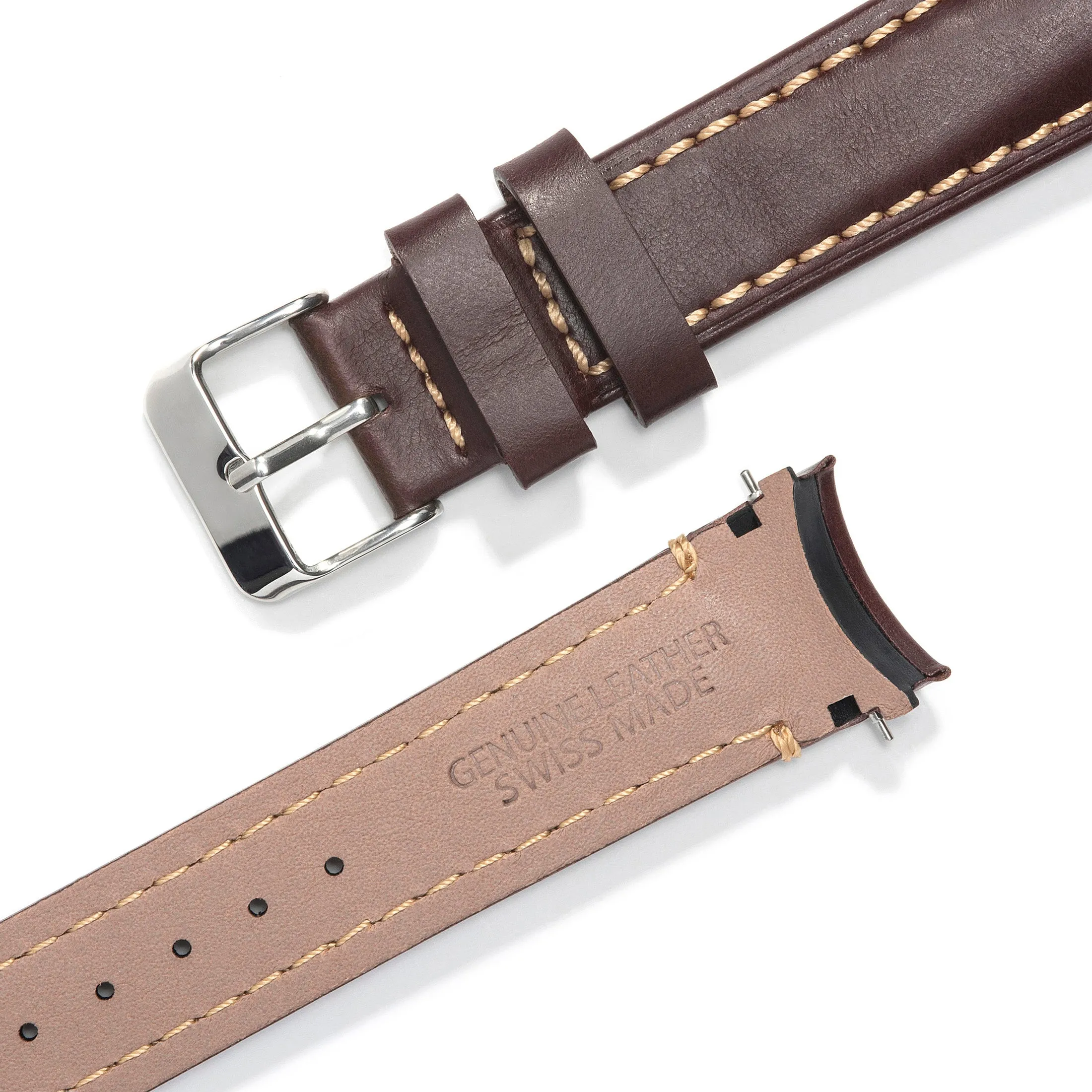 Curved End Leather Strap for Rolex Submariner Date with Tang Buckle