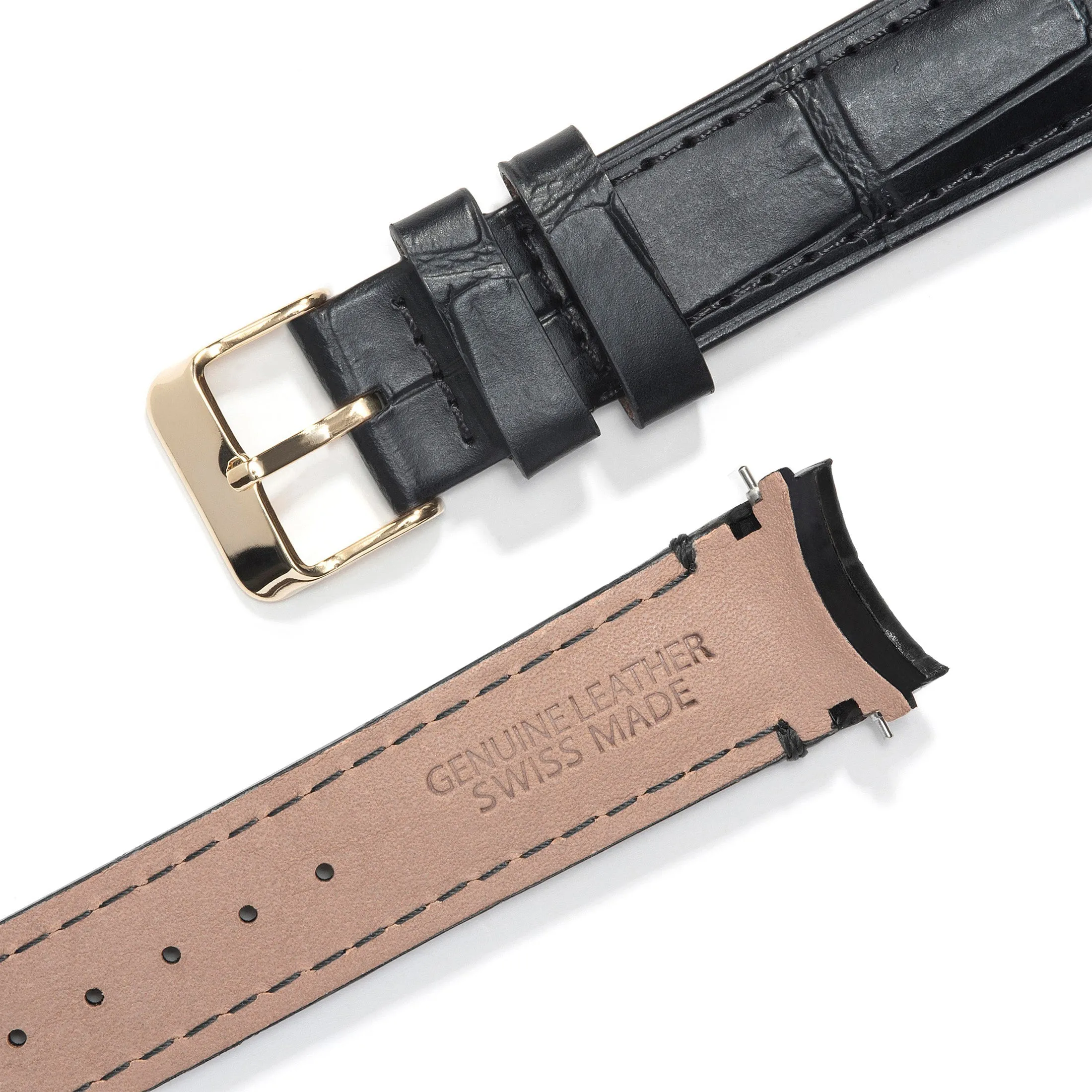 Curved End Leather Strap for Rolex Submariner Date with Tang Buckle