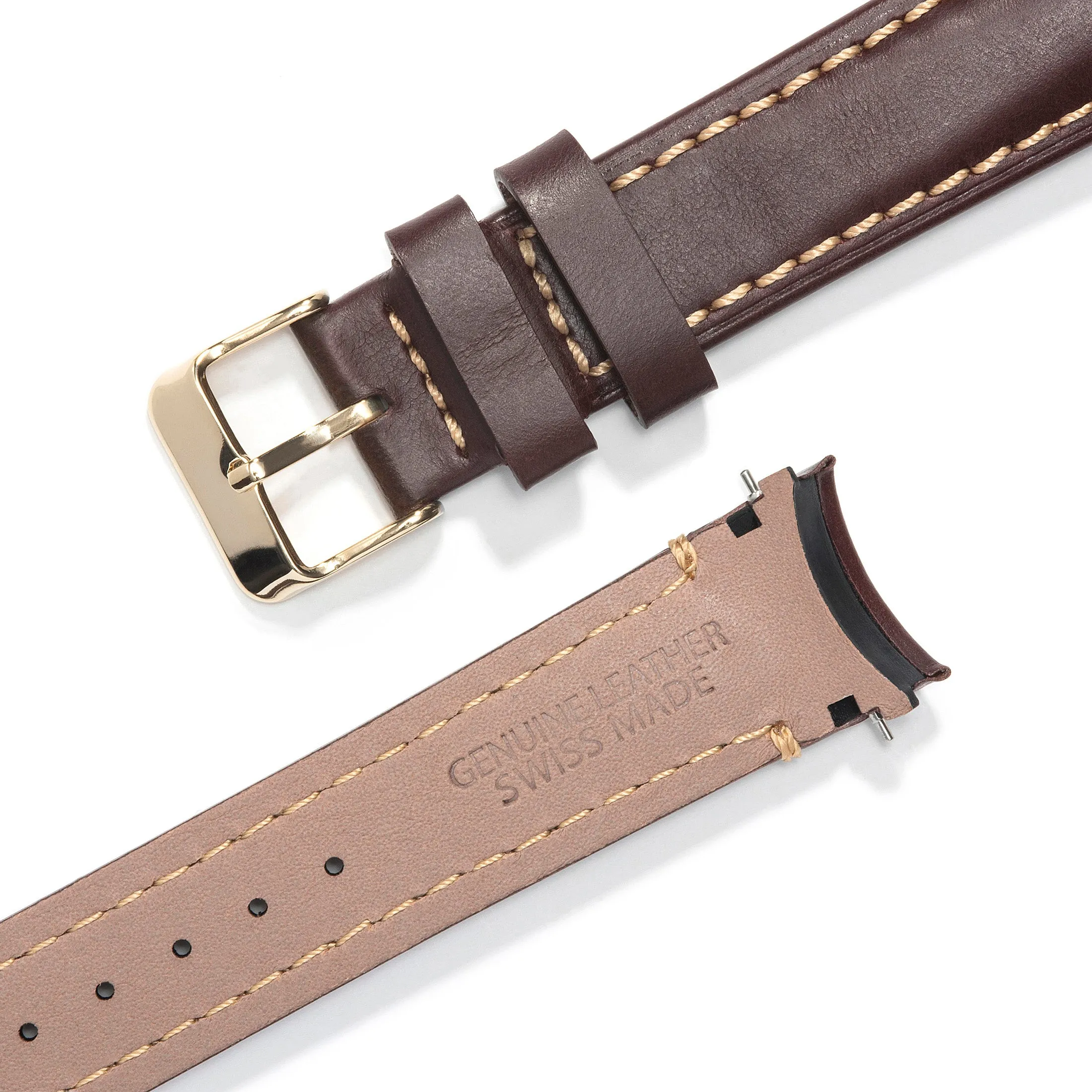 Curved End Leather Strap for Rolex Submariner Date with Tang Buckle