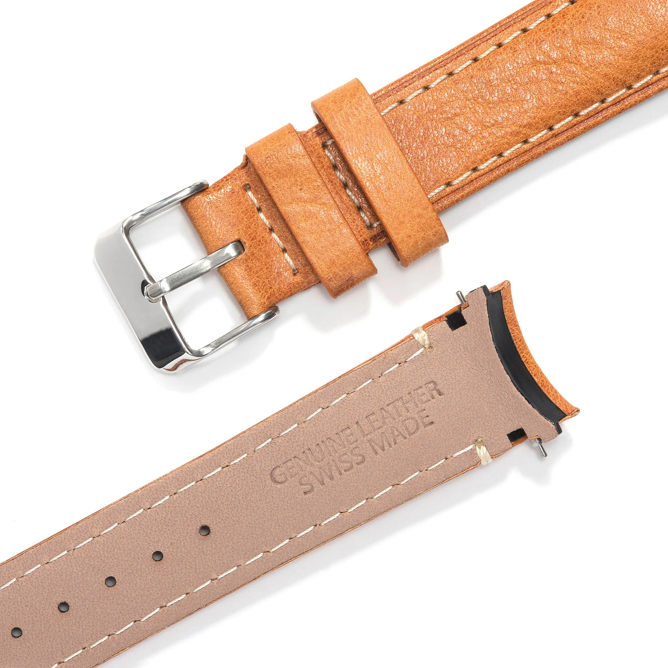 Curved End Leather Strap for Rolex Submariner Date with Tang Buckle