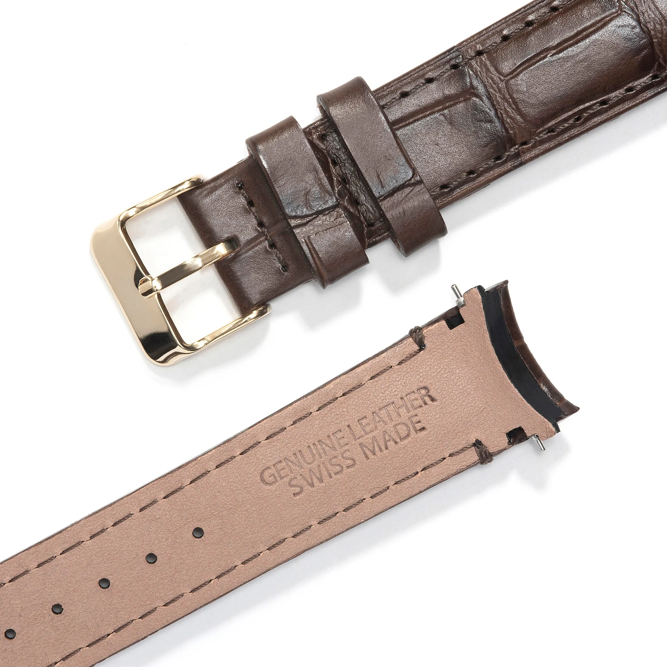 Curved End Leather Strap for Rolex Submariner Date with Tang Buckle