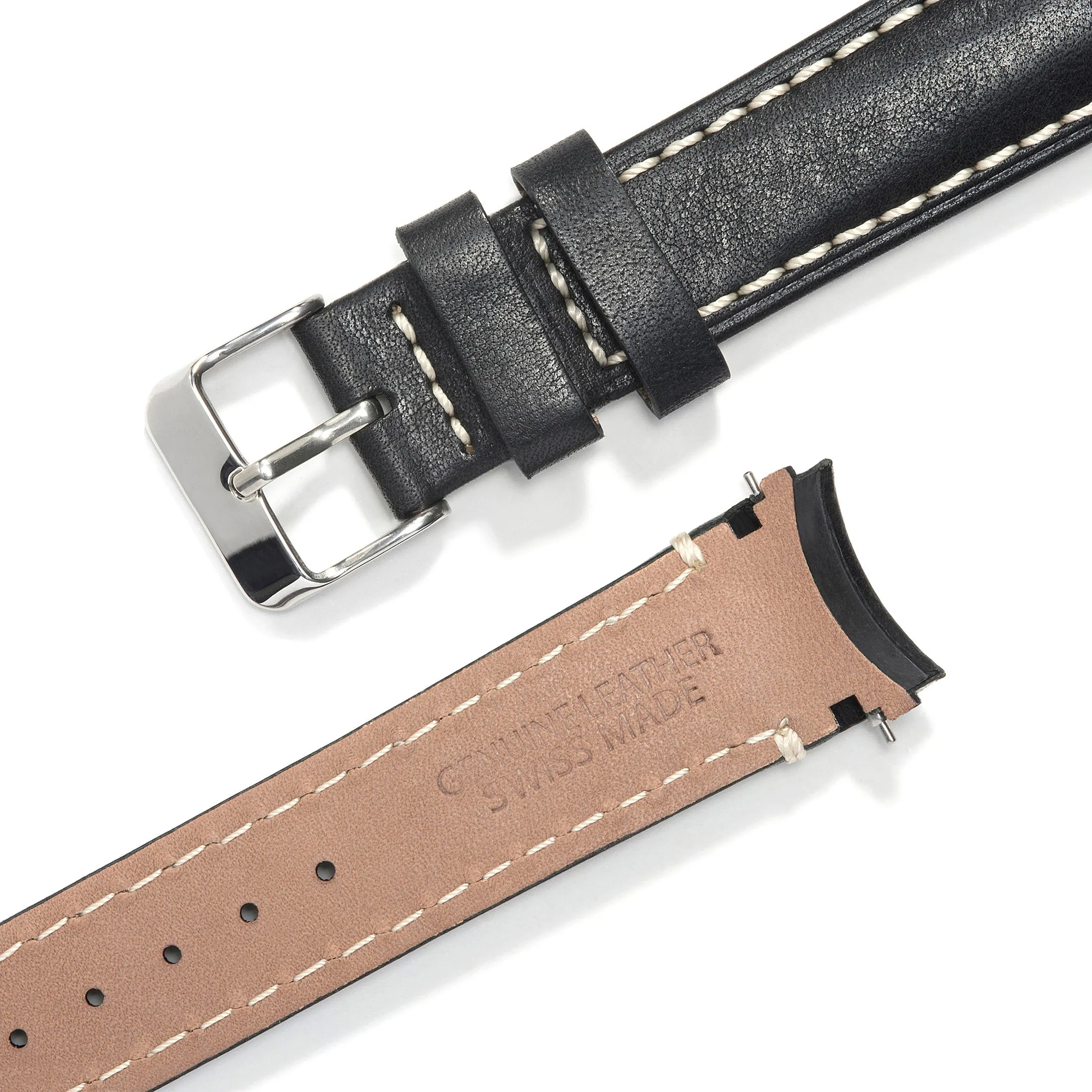 Curved End Leather Strap for Rolex Submariner Date with Tang Buckle