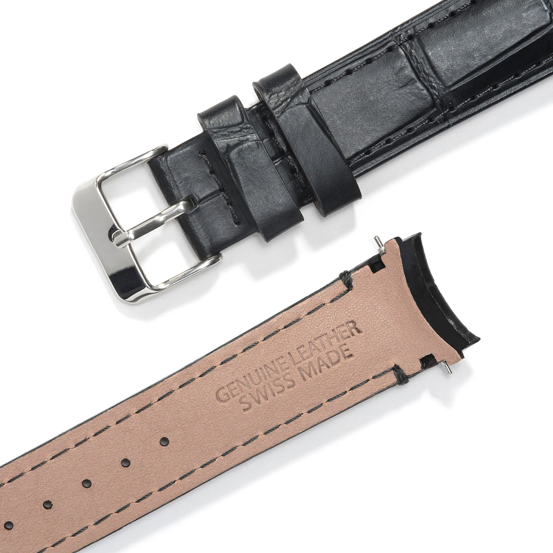 Curved End Leather Strap for Rolex Submariner Date with Tang Buckle