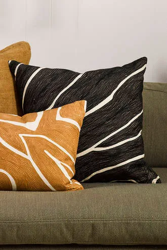 Cushion - Jemila with Feather Inner - Black/Ivory