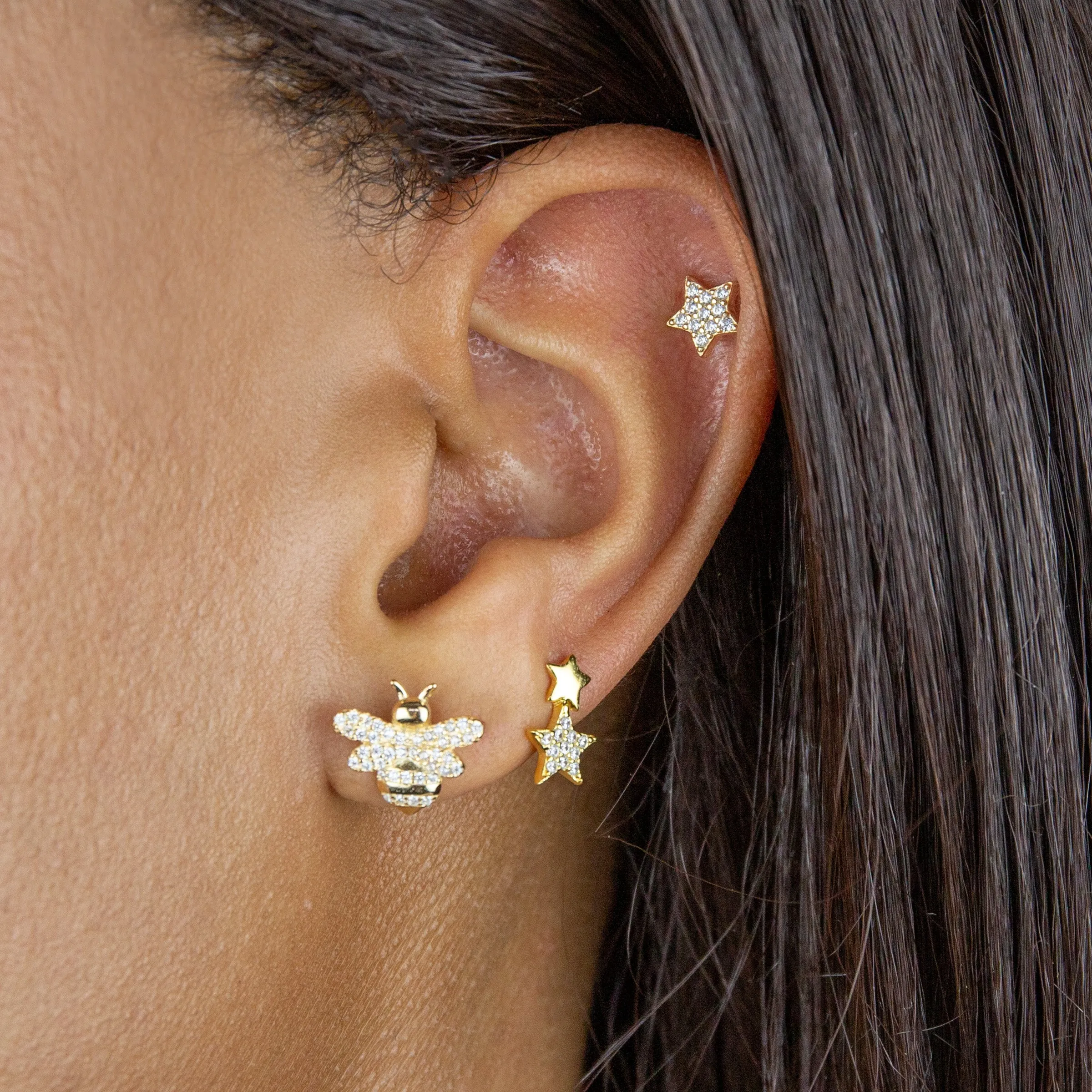 CZ Bee Stud Earring
