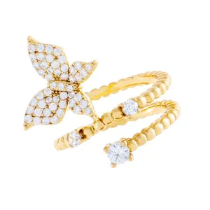 CZ Butterfly Rope Wrap Ring