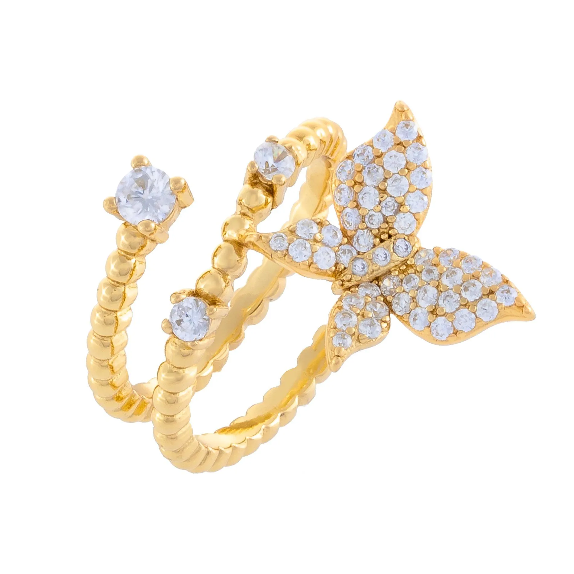 CZ Butterfly Rope Wrap Ring