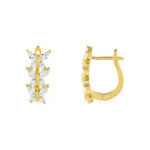 CZ Crystal Triple Butterfly Huggie Earring
