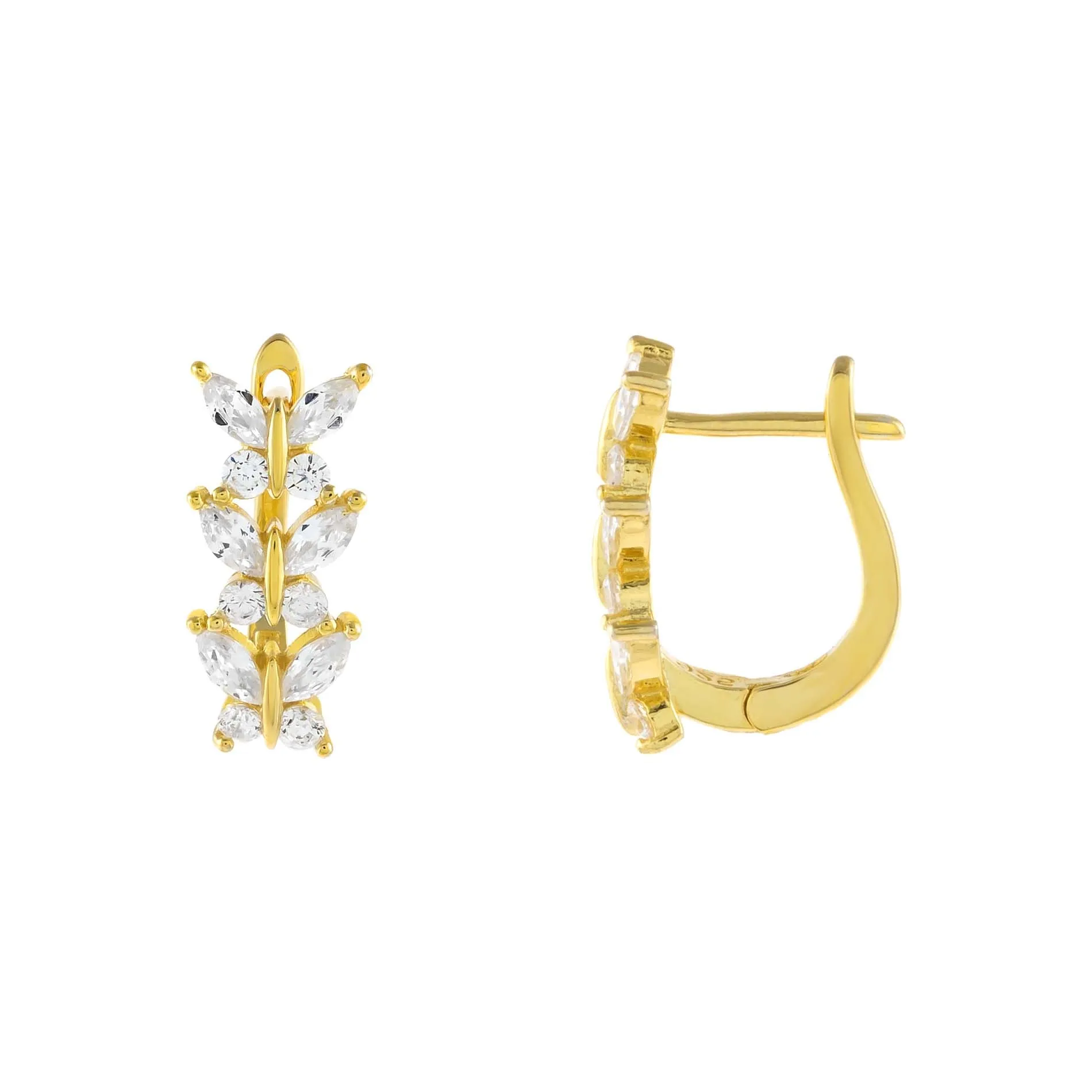 CZ Crystal Triple Butterfly Huggie Earring