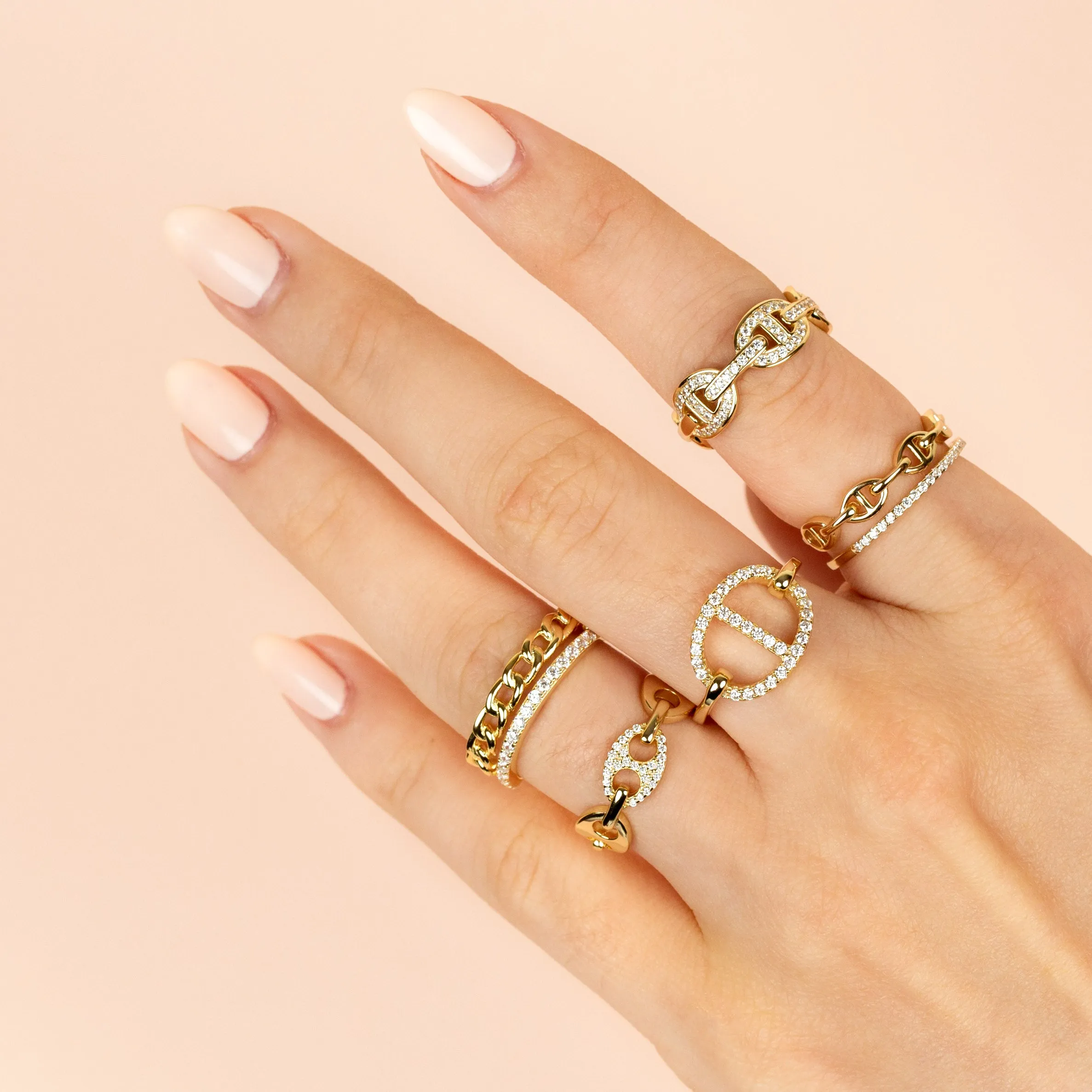 CZ x Solid Mariner Link Ring