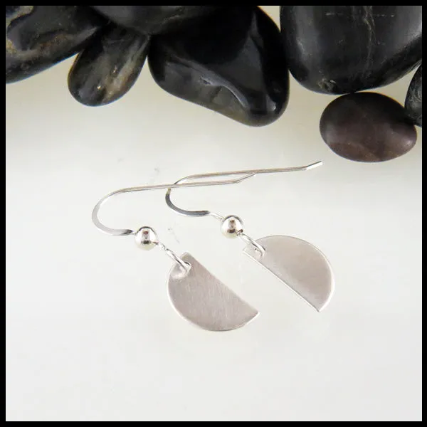 Dainty Brushed Finish Half-Moon Earrings