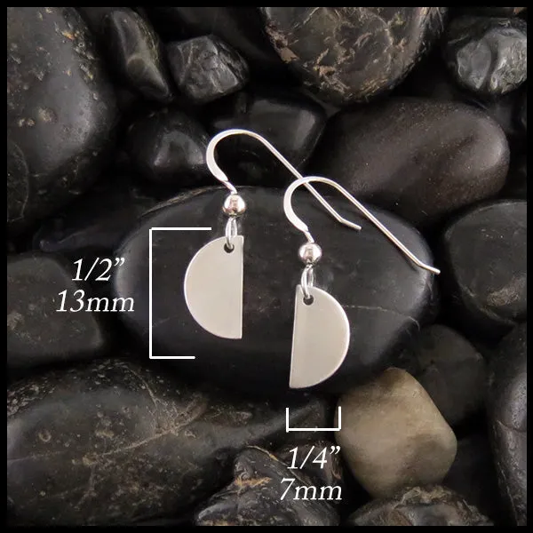 Dainty Brushed Finish Half-Moon Earrings