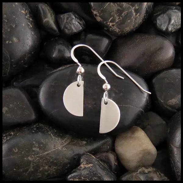 Dainty Brushed Finish Half-Moon Earrings