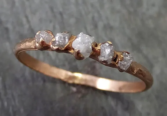 Dainty Diamond Engagement Stacking ring Wedding anniversary Rose Gold 14k Rustic byAngeline c0261