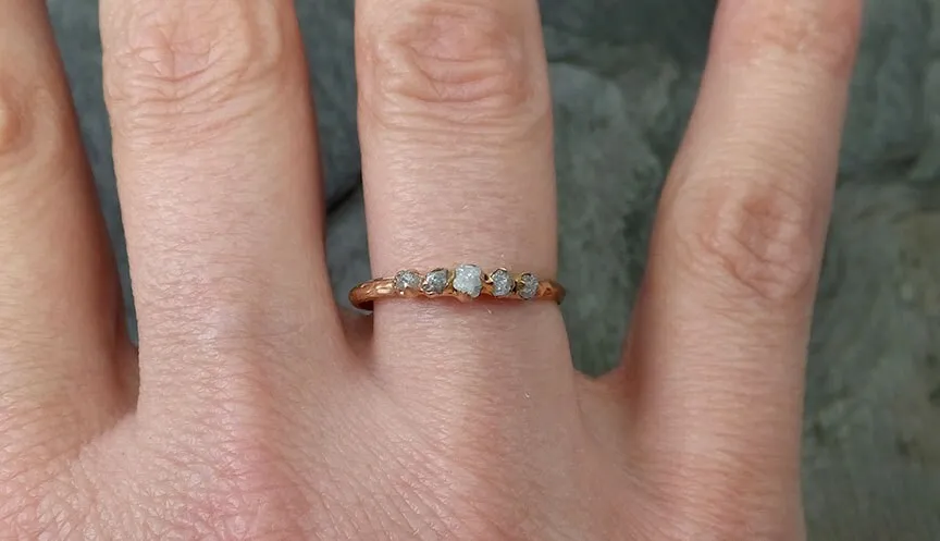 Dainty Diamond Engagement Stacking ring Wedding anniversary Rose Gold 14k Rustic byAngeline c0261