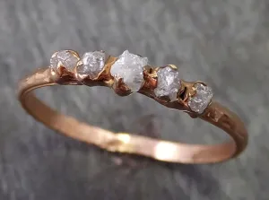 Dainty Diamond Engagement Stacking ring Wedding anniversary Rose Gold 14k Rustic byAngeline c0261