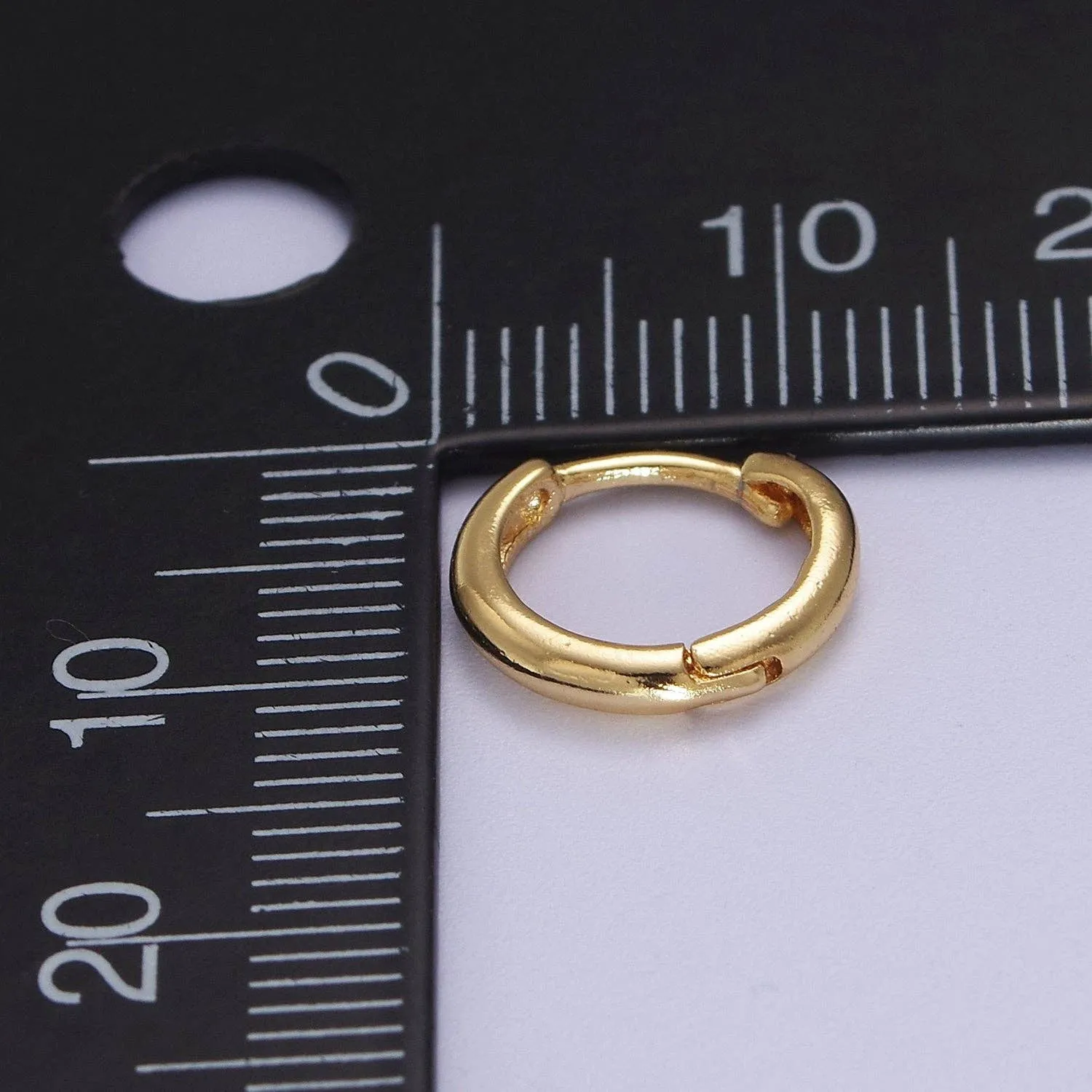 Dainty Gold Huggie Earring 12mm Simple Minimalist Hoop