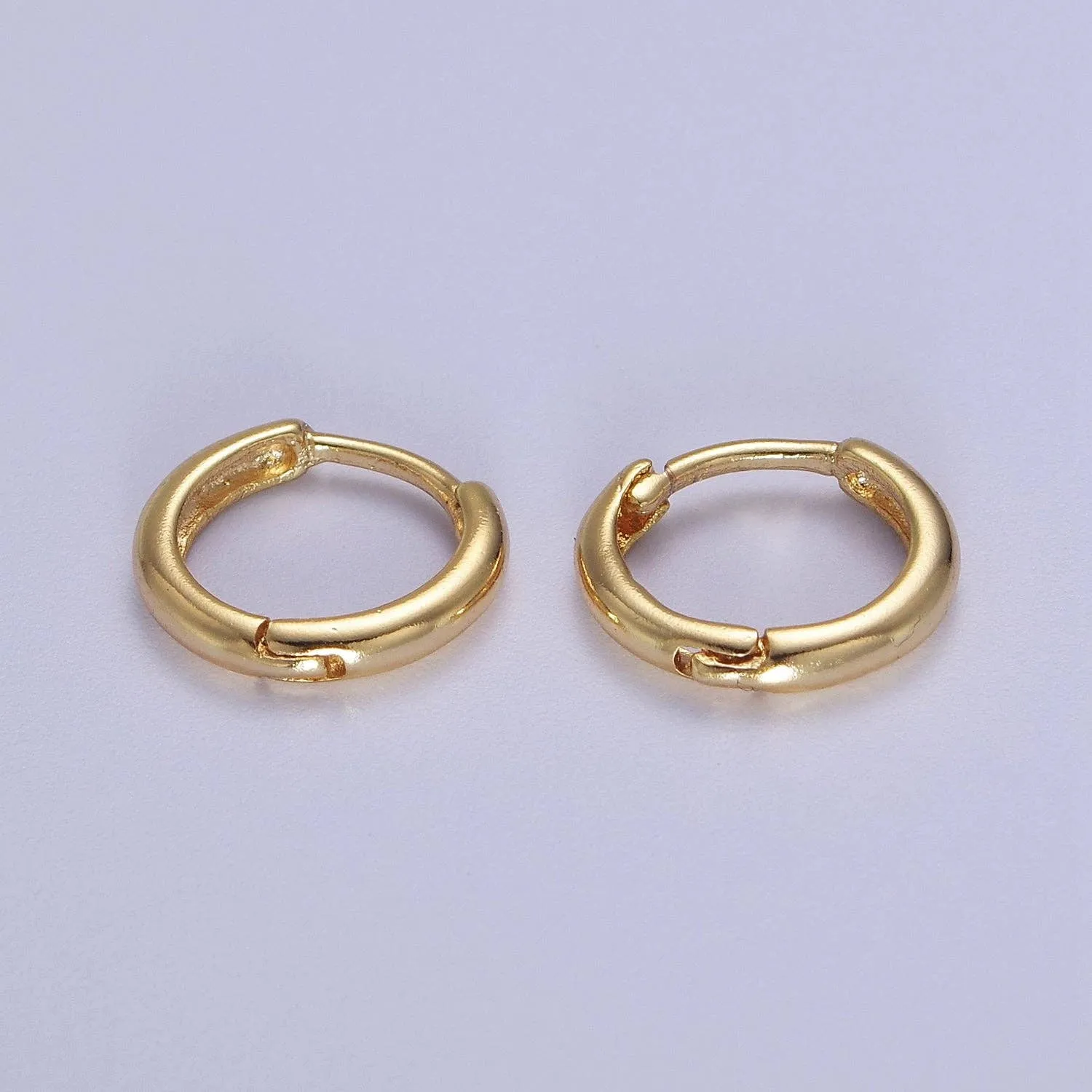 Dainty Gold Huggie Earring 12mm Simple Minimalist Hoop