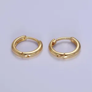 Dainty Gold Huggie Earring 12mm Simple Minimalist Hoop