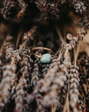 Dainty Hammered Turquoise Ring